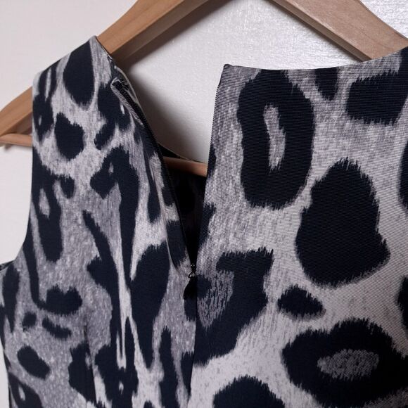 Ann Taylor Leopard Animal Print Silk Sleeveless Sheath Dress 0P 0 Petite - Picture 6 of 10